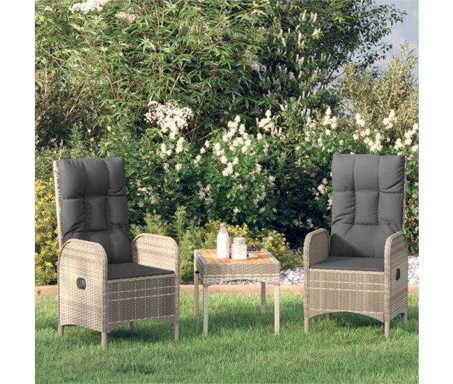 Conforama Sillas De Jardin 2 Unidades Ratán Sintético Gris