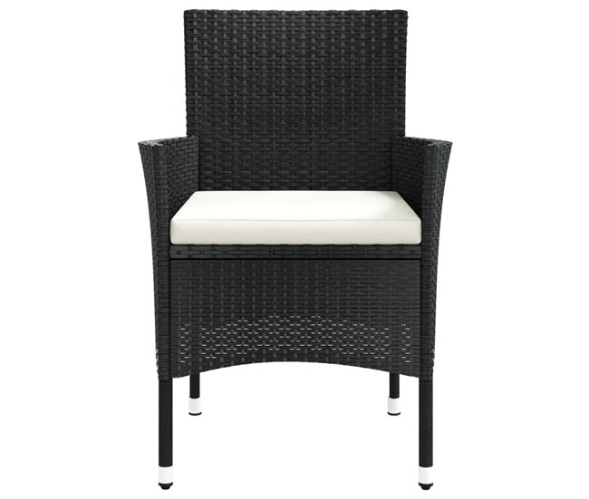 Conforama Sillas De Jardin 4 Unidades Con Cojines Ratán Sintético Negro