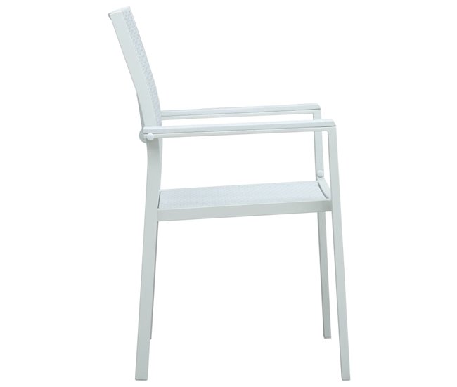 Conforama Sillas De Jardin 4 Unidades Plástico Con Aspecto Ratán Blanco