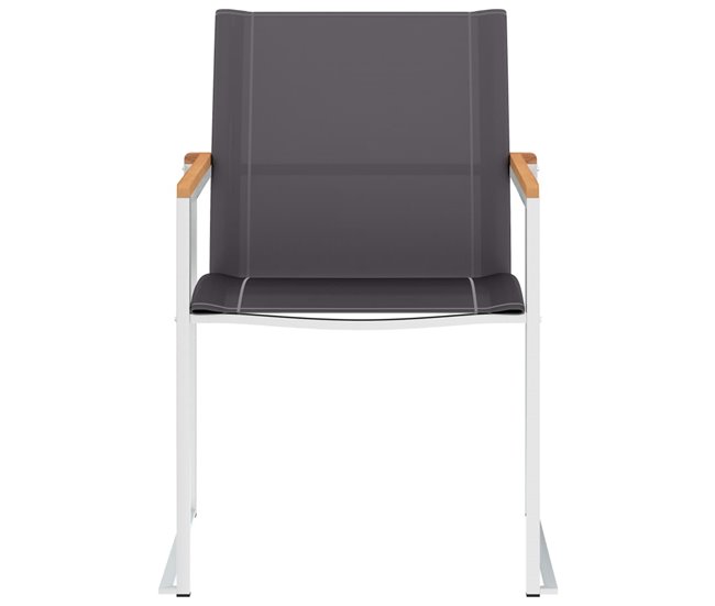 Conforama Sillas De Jardin 4 Unidades Textilene Y Acero Inoxidable Gris