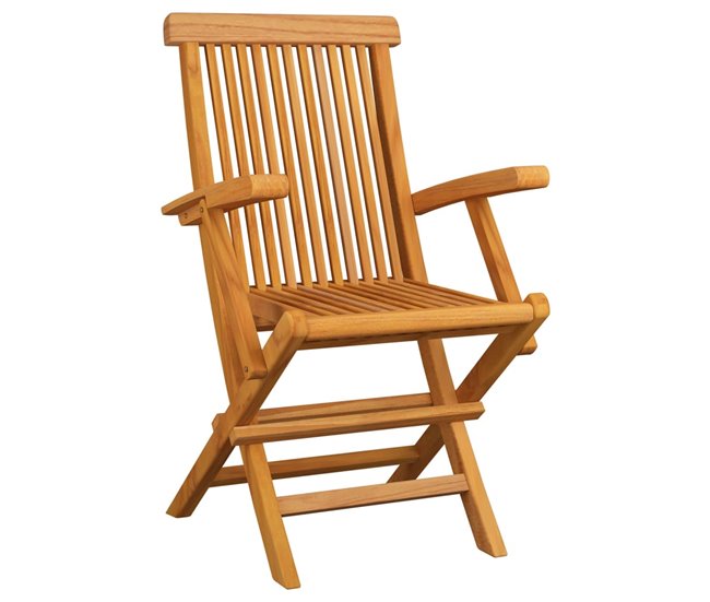 Conforama Sillas De Jardin 8 Unidades Madera Maciza De Teca Con Cojines Grises