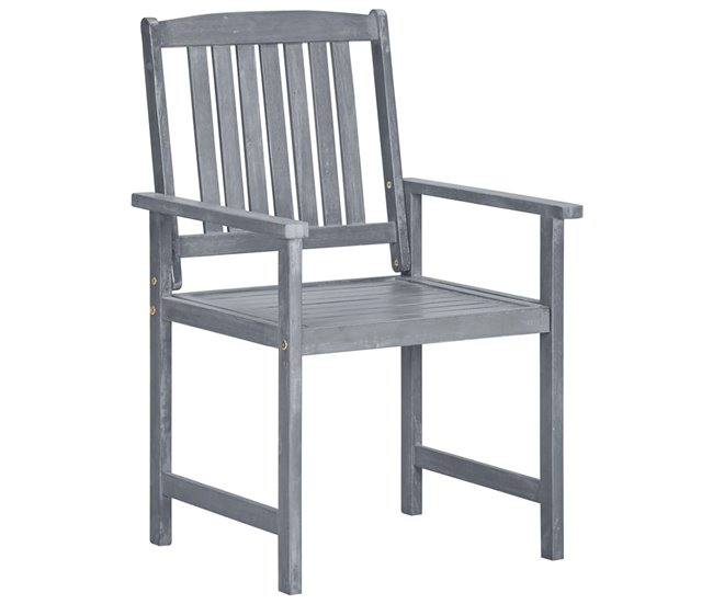 Conforama Sillas De Jardin 8 Unidades Madera Maciza De Teca Gris