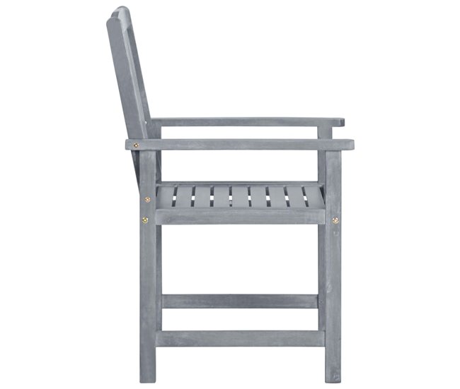 Conforama Sillas De Jardin 8 Unidades Madera Maciza De Teca Gris