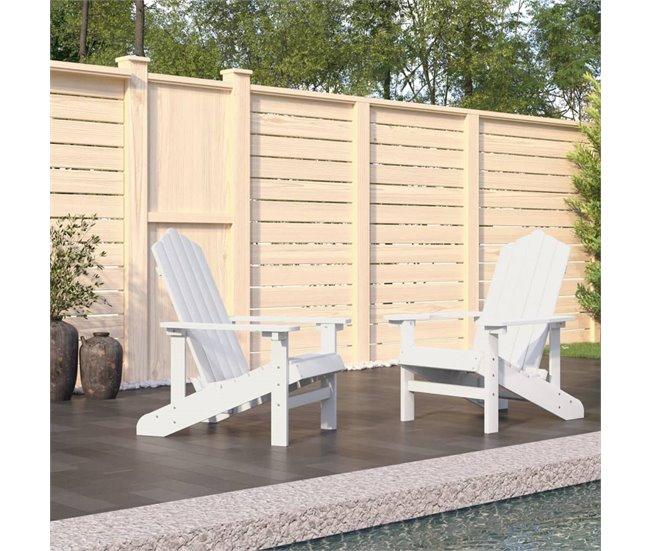 Conforama Sillas De Jardin Adirondack 2 Unidades HDPE Blanco
