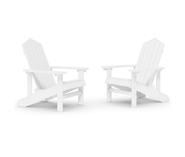 Conforama Sillas De Jardin Adirondack 2 Unidades HDPE Blanco