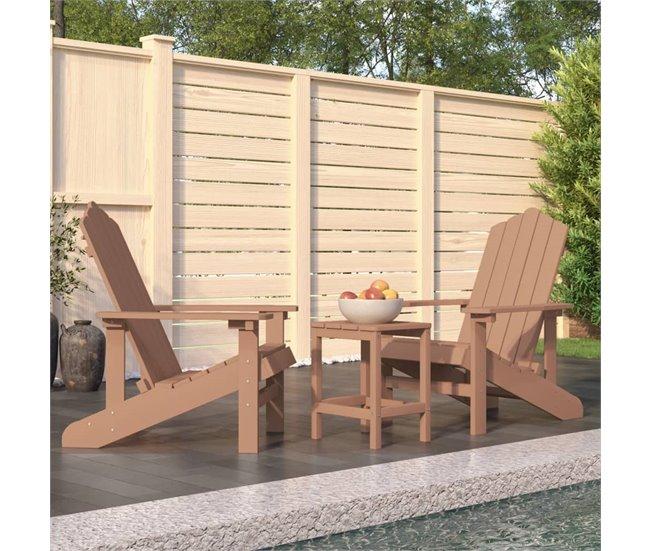 Conforama Sillas De Jardin Adirondack Con Mesa HDPE Marrón
