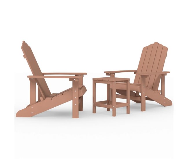 Conforama Sillas De Jardin Adirondack Con Mesa HDPE Marrón
