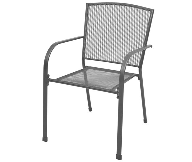 Conforama Sillas De Jardin Apilables 2 Unidades Acero Gris