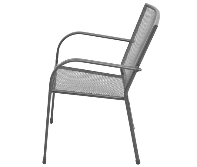 Conforama Sillas De Jardin Apilables 2 Unidades Acero Gris