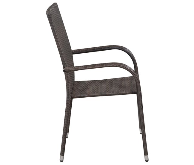 Conforama Sillas De Jardin Apilables 6 Unidades Ratán Sintético Marrón