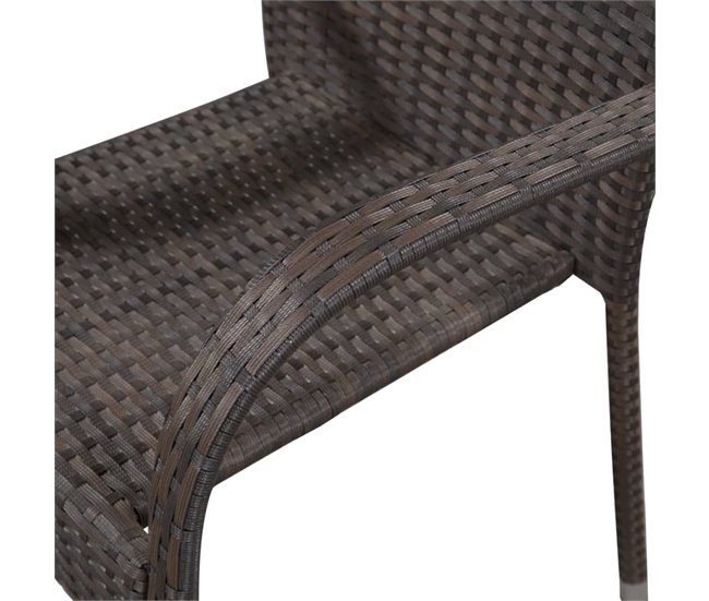 Conforama Sillas De Jardin Apilables 6 Unidades Ratán Sintético Marrón