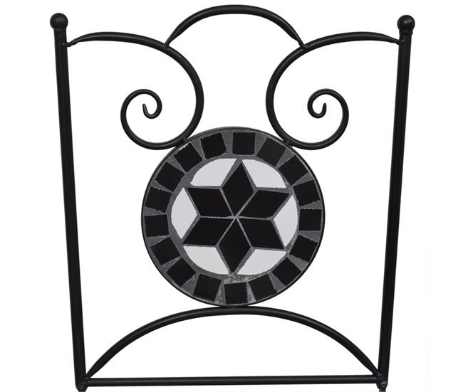 Conforama Sillas De Jardin Bistró Plegables 2 Unidades Cerámica Negro Y Blanco