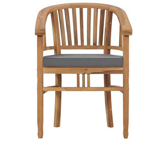 Conforama Sillas De Jardin Con Cojines 2 Unidades Madera Maciza De Teca