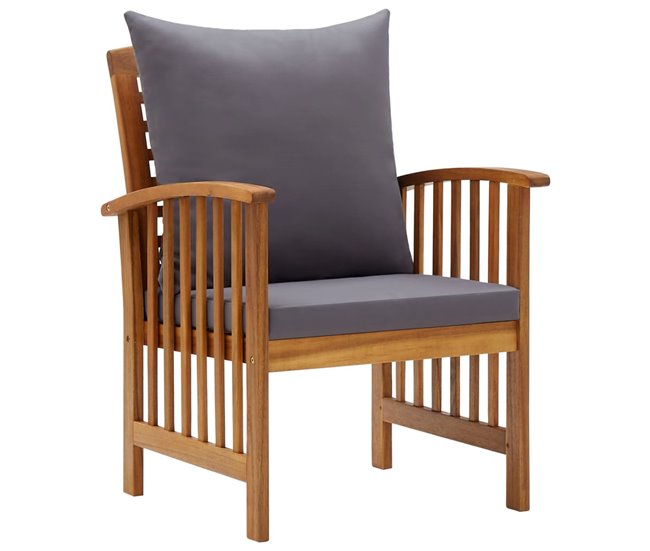 Conforama Sillas De Jardin Con Cojines 2 Unidades Madera Maciza Acacia