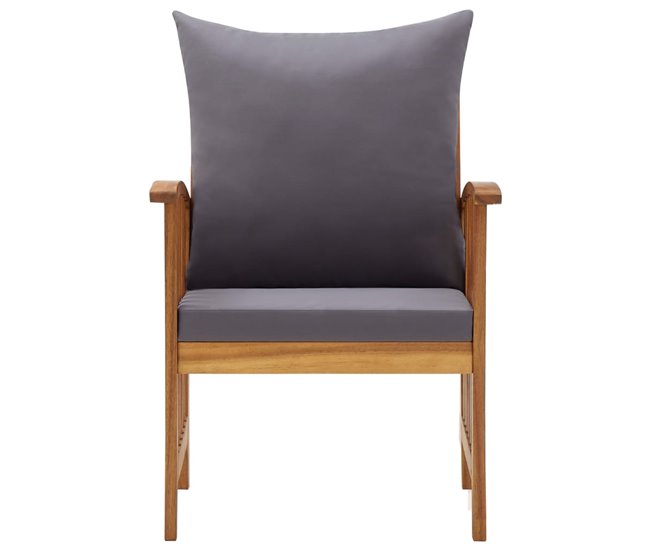 Conforama Sillas De Jardin Con Cojines 2 Unidades Madera Maciza Acacia