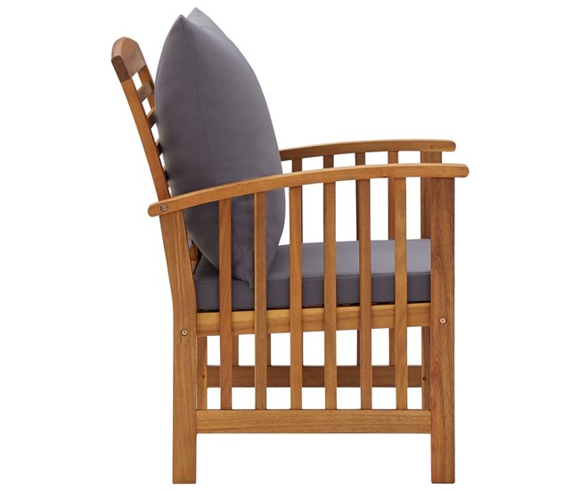 Conforama Sillas De Jardin Con Cojines 2 Unidades Madera Maciza Acacia