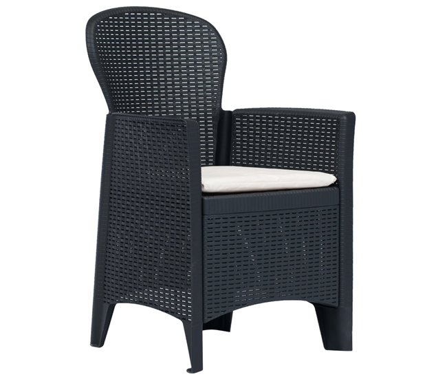 Conforama Sillas De Jardin Con Cojines 2 Unidades Plástico Aspecto Ratán