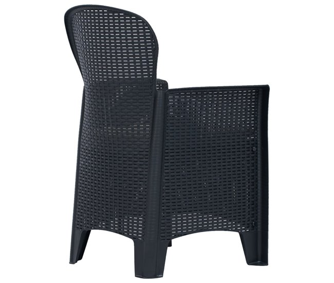 Conforama Sillas De Jardin Con Cojines 2 Unidades Plástico Aspecto Ratán