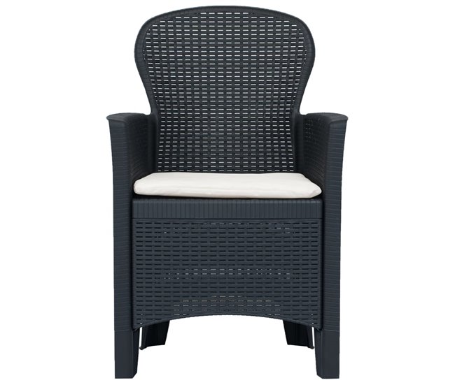 Conforama Sillas De Jardin Con Cojines 2 Unidades Plástico Aspecto Ratán