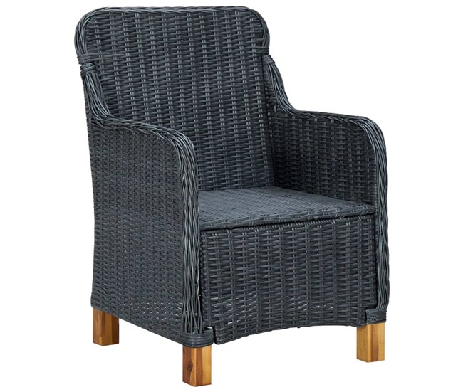 Conforama Sillas De Jardin Con Cojines 2 Unidades Ratán Sintético Gris Oscuro