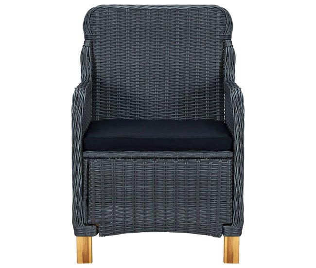 Conforama Sillas De Jardin Con Cojines 2 Unidades Ratán Sintético Gris Oscuro