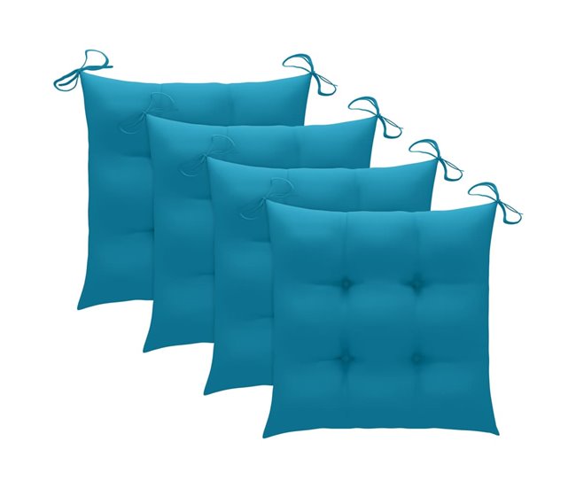 Conforama Sillas De Jardin Con Cojines 4 Unidades Madera Maciza De Acacia