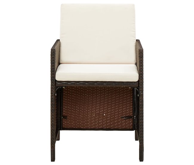 Conforama Sillas De Jardin Con Cojines 4 Unidades Ratán Sintético Marrón