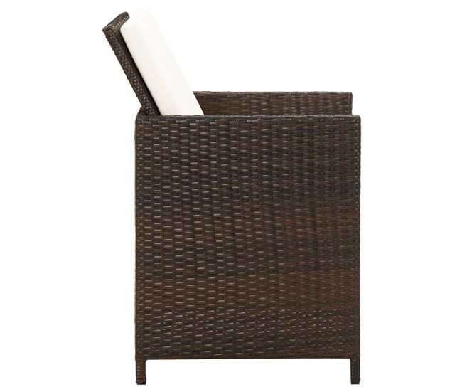 Conforama Sillas De Jardin Con Cojines 4 Unidades Ratán Sintético Marrón