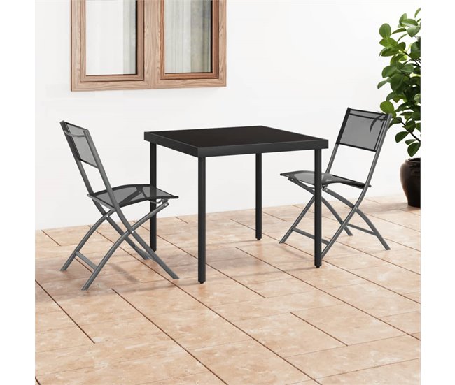 Conforama Sillas De Jardin Plegables 2 Unidades Acero Y Textilene Negro