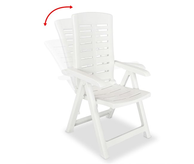 Conforama Sillas De Jardin Reclinables 2 Unidades Plástico Blanco