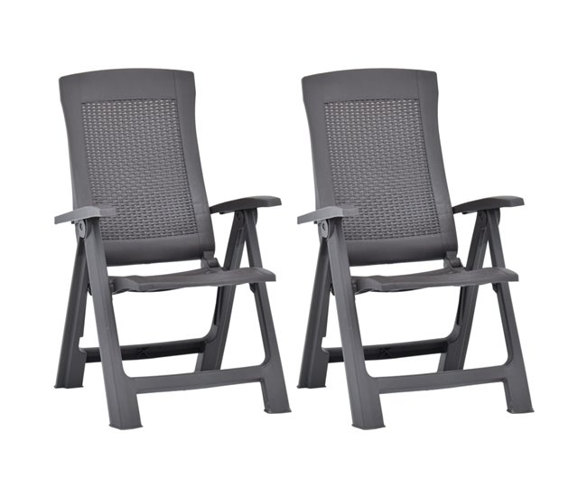 Conforama Sillas De Jardin Reclinables 2 Unidades Plástico Color Moca