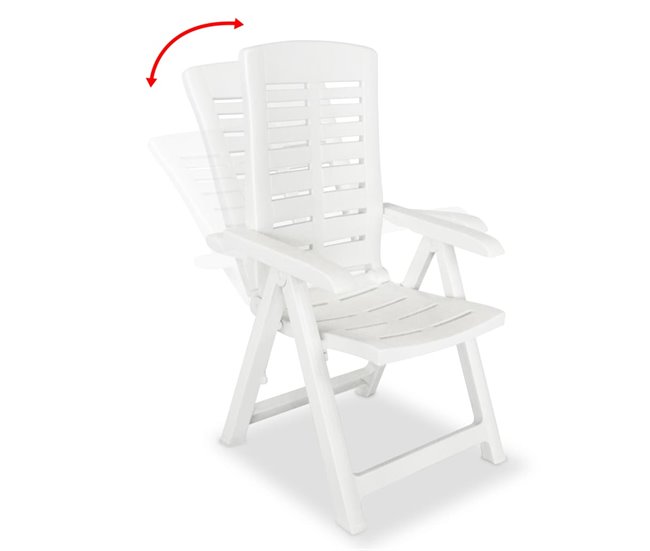 Conforama Sillas De Jardin Reclinables 4 Unidades Plástico Blanco