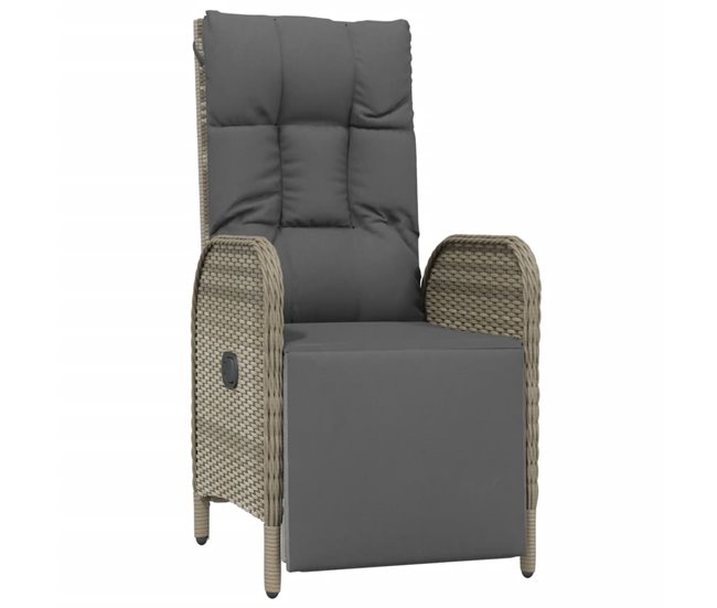 Conforama Sillas De Jardin Reclinables Con Cojines 2 Unidades Ratán PE Gris
