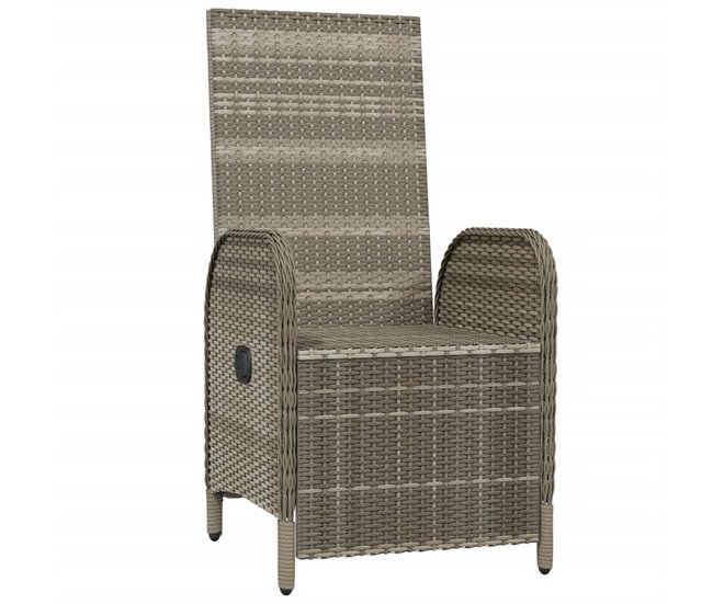 Conforama Sillas De Jardin Reclinables Con Cojines 2 Unidades Ratán PE Gris