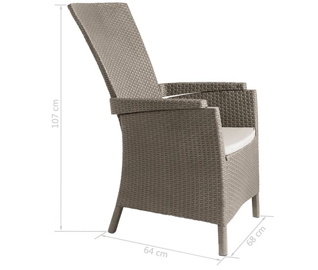 Conforama Sillas De Jardin Reclinables Vermont 2 Unidades Capuchino