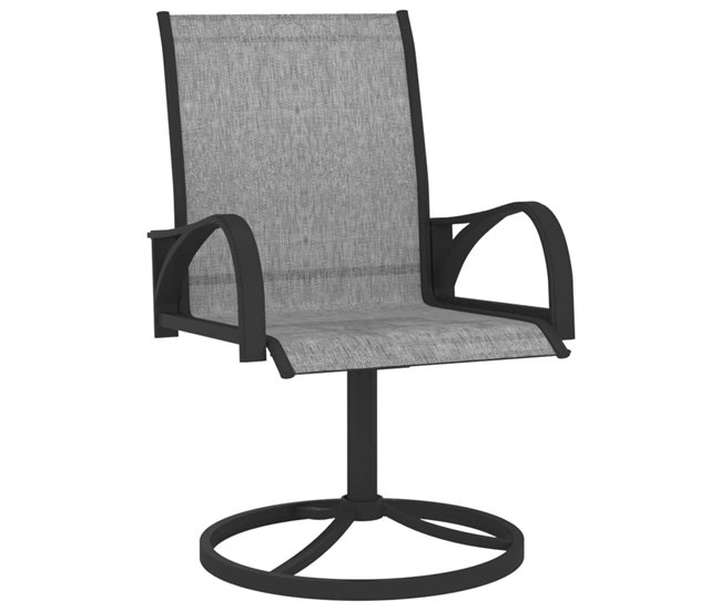 Conforama Sillas Giratorias De Jardin 2 Unidades Textilene Y Acero Gris