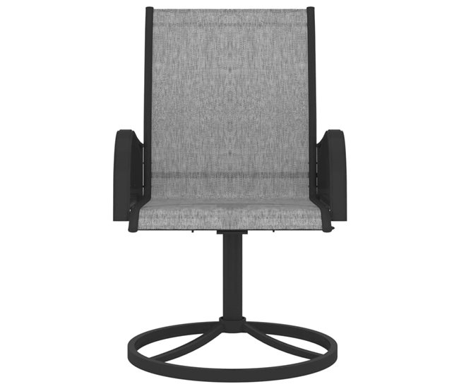 Conforama Sillas Giratorias De Jardin 2 Unidades Textilene Y Acero Gris