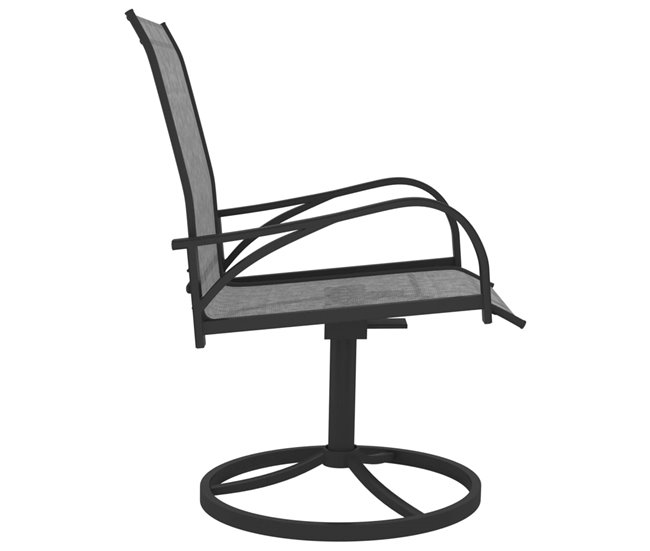 Conforama Sillas Giratorias De Jardin 2 Unidades Textilene Y Acero Gris