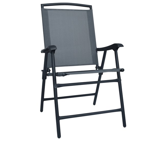 Conforama Sillas Plegables De Jardin 2 Unidades Textilene Gris