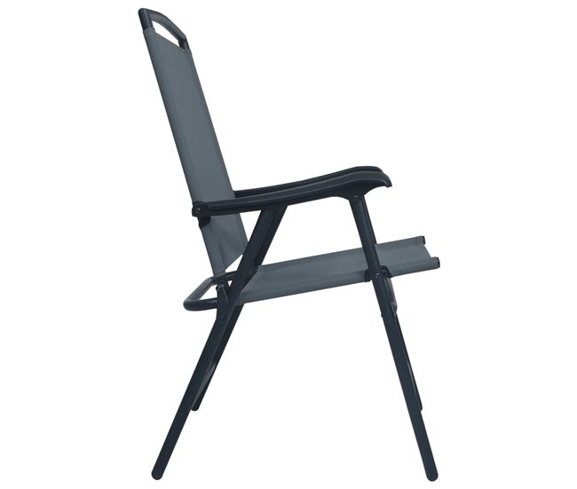 Conforama Sillas Plegables De Jardin 2 Unidades Textilene Gris