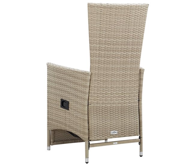 Conforama Sillas Reclinables Jardin 2 Unidades Y Cojines Ratán Sintético Beige