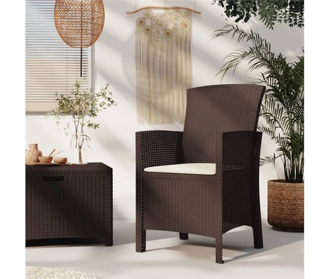 Conforama Sillón De Jardin Con Cojin Ratán PP Marrón