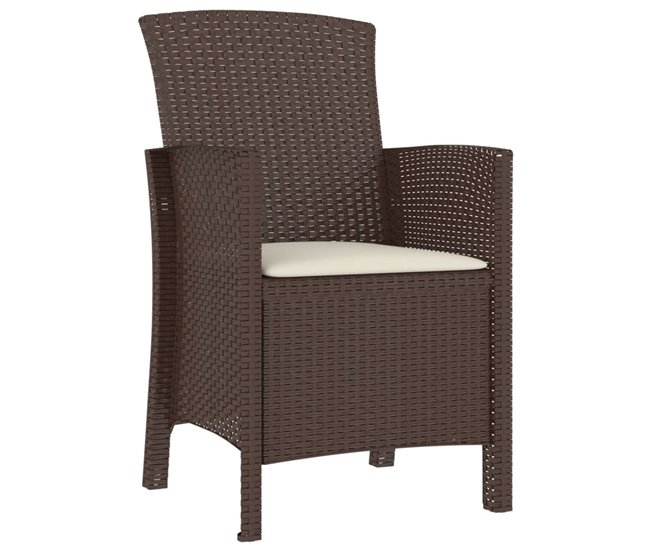 Conforama Sillón de jardin con cojin ratán PP marrón