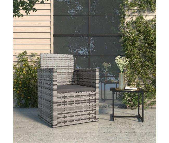 Conforama Sillón De Jardin Con Cojin Ratán Sintético Gris