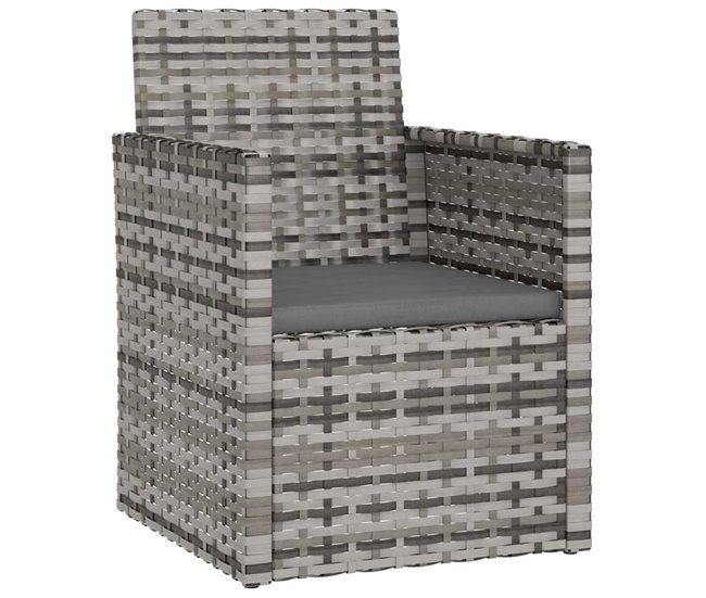 Conforama Sillón de jardin con cojin ratán sintético gris