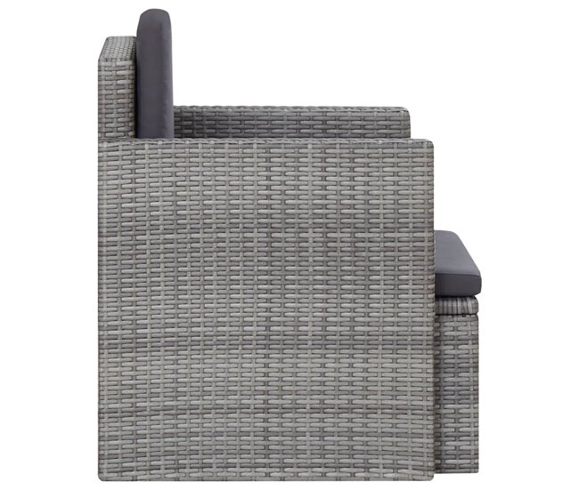 Conforama Sillón De Jardin Con Cojines Ratán Sintético Gris