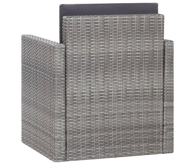 Conforama Sillón De Jardin Con Cojines Ratán Sintético Gris