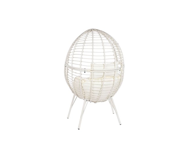 Conforama Sillón De Jardín DKD Home Decor 90 X 65 X 151 Cm Metal Ratán Sintético Blanco