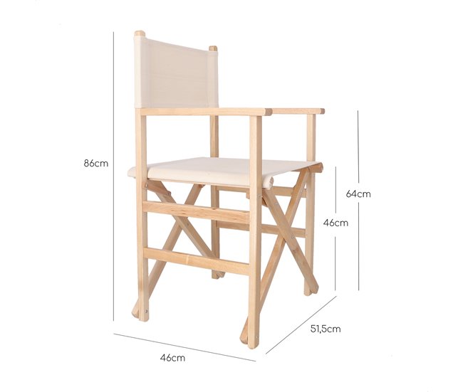 Conforama Sillon Director Sunset Acabado En Aceite Lona Cruda 51x46x86 Cm
