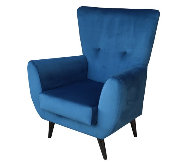 Conforama Sillón Fijo ROBER Color Azul Y Patas De Metal Color Gris